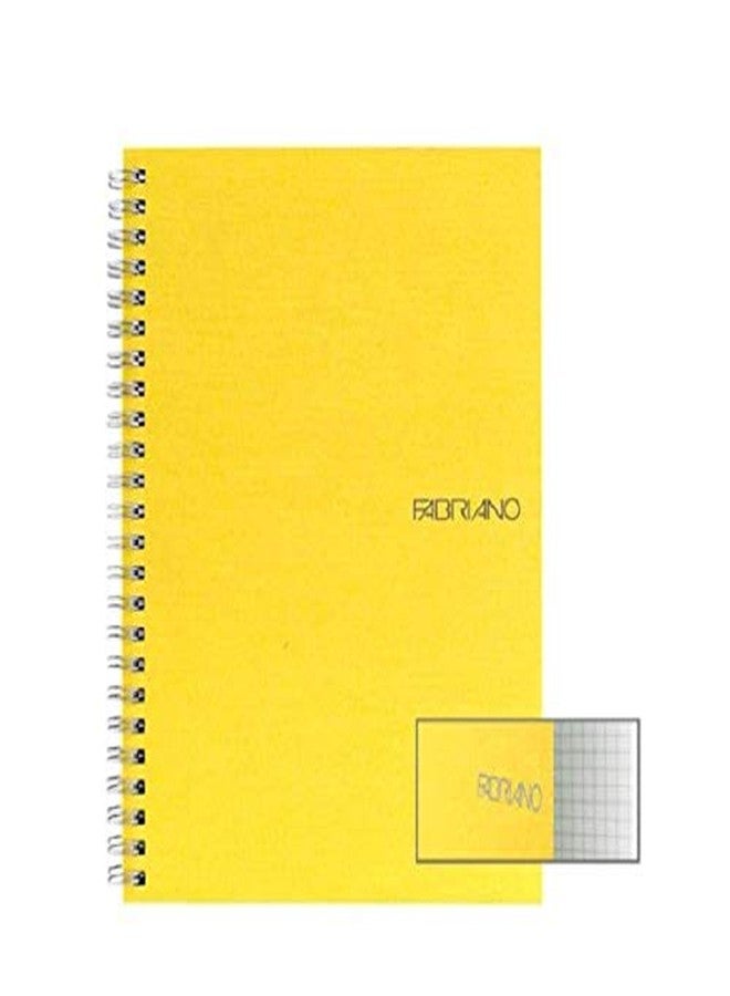 Fabriano Ecoqua A4 Sprial Bound Graph 5MM Notebook Yellow - Image 1