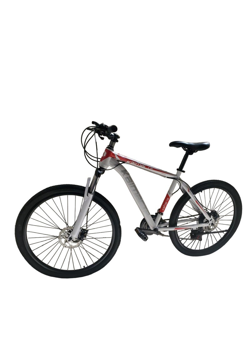 Generic Shard Mountain Bike, 27.5 Inch, Steel Frame, Dual Disc Brake, 21 Speed, Kamarati, red/white  - Image 4