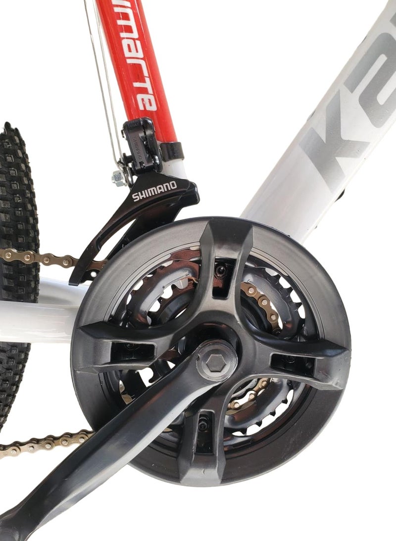 Generic Shard Mountain Bike, 27.5 Inch, Steel Frame, Dual Disc Brake, 21 Speed, Kamarati, red/white  - Image 3