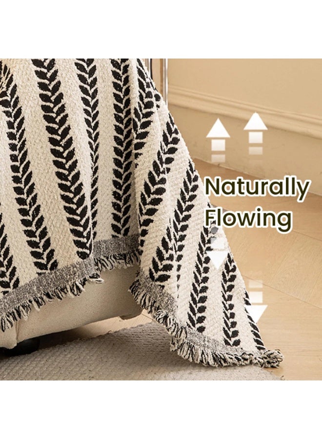 Chenille Sofa Cover Couch Protector Slipcover Anti-Scratch Cat Proof Pet Furniture Cover | Double-Sided Thick Chenille Sofa Throw with Tassels | Universal Fit 1 2 3 4 Seater L Shape U Shape Sofa | Modern Solid Color - Image 3