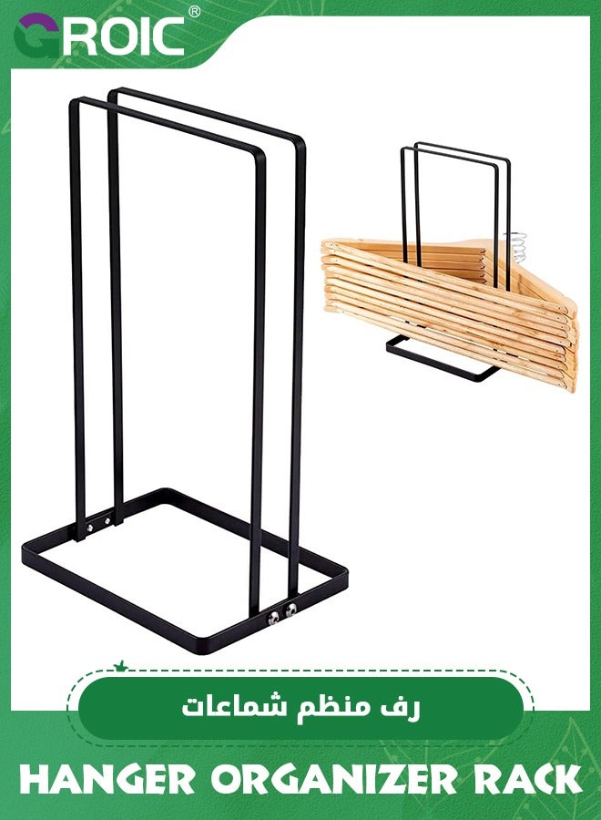 GROIC Portable Hanger Organizer Rack, Hanger Storage Hanger, Velvet Clothes Hanger Holder, Wire Hanger Stacker Hanger Holder Organizer, Hanger Stacker for Laundry Room Closet Dry Cleaning Room - Image 1