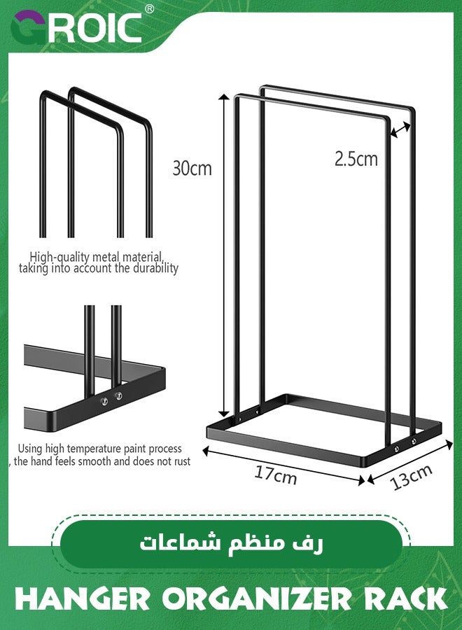 GROIC Portable Hanger Organizer Rack, Hanger Storage Hanger, Velvet Clothes Hanger Holder, Wire Hanger Stacker Hanger Holder Organizer, Hanger Stacker for Laundry Room Closet Dry Cleaning Room - Image 2