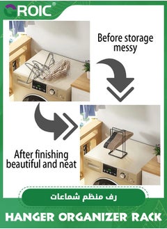 GROIC Portable Hanger Organizer Rack, Hanger Storage Hanger, Velvet Clothes Hanger Holder, Wire Hanger Stacker Hanger Holder Organizer, Hanger Stacker for Laundry Room Closet Dry Cleaning Room  - Image 3