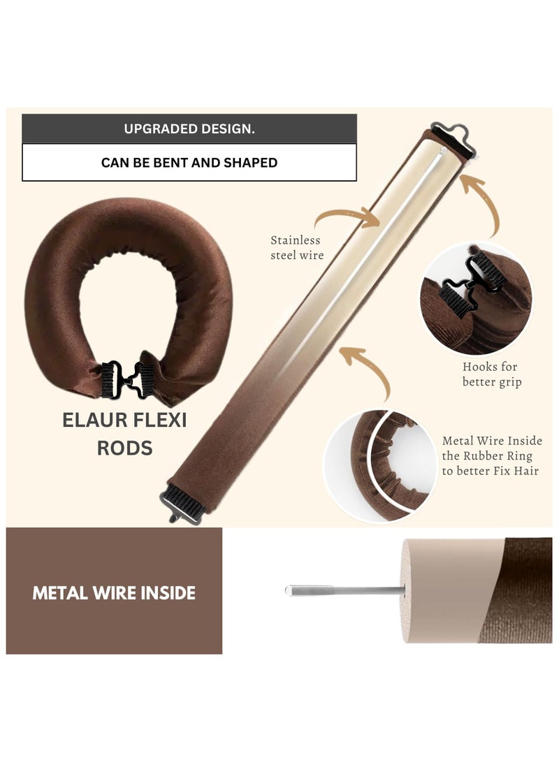 ELAUR 4 Pcs Satin Heatless Hair Curler. Soft Hair Curlers to Sleep In, Hair Rollers Curlers for Long Short Hair, No-Heat Overnight Blowout Rods for Girls and Women - Image 3