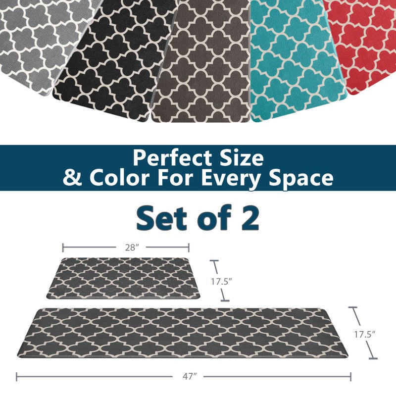 ComfiLife Kitchen Mats for Floor (2 PCs) – Cushioned Anti Fatigue Kitchen Rug for Comfortable Standing – Waterproof, Easy Clean, Non-Slip, Thick Kitchen Mat Set for Home, Office, Sink, Laundry (Gray) - Image 5