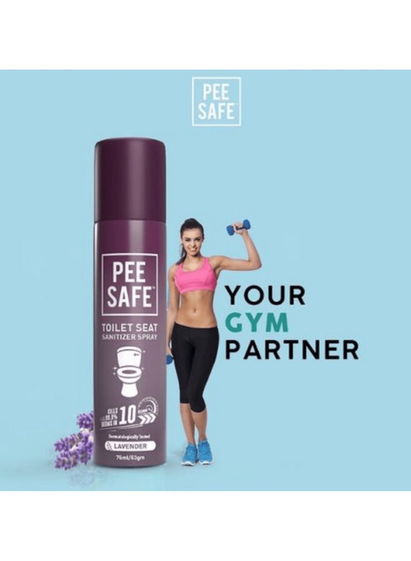 PEE SAFE Dermatologically Tested Lavender Scent Toilet Seat Sanitizer Spray 75ml