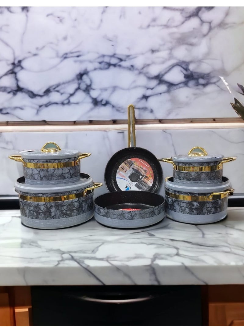 فاست طقم حلل جرانيت تركي رمادي غامق 10 قطع - Image 1