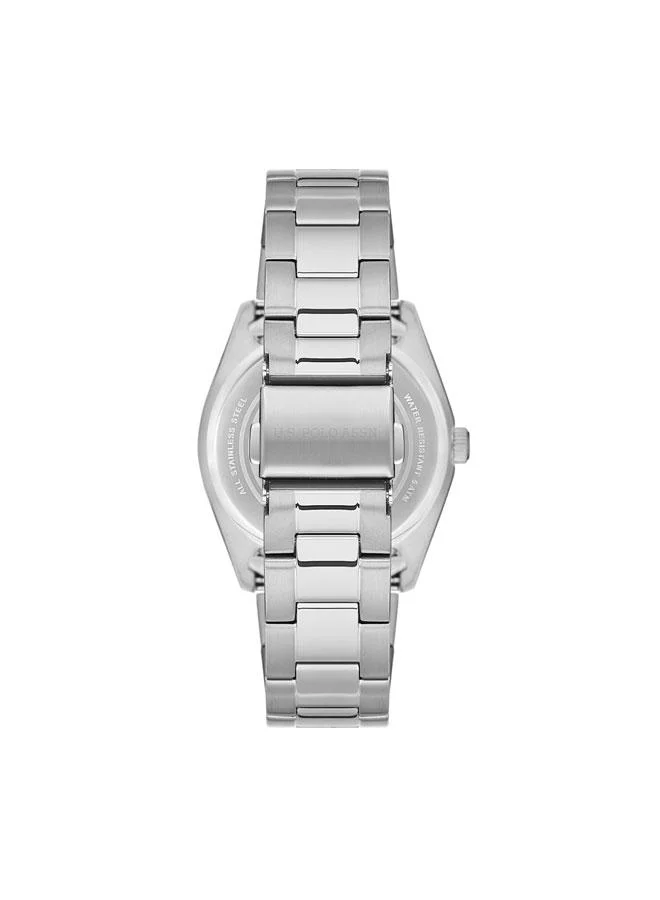 يو اس بولو اسن Stile 34mm Women's Watch with Pink Dial & Stainless Steel Bracelet