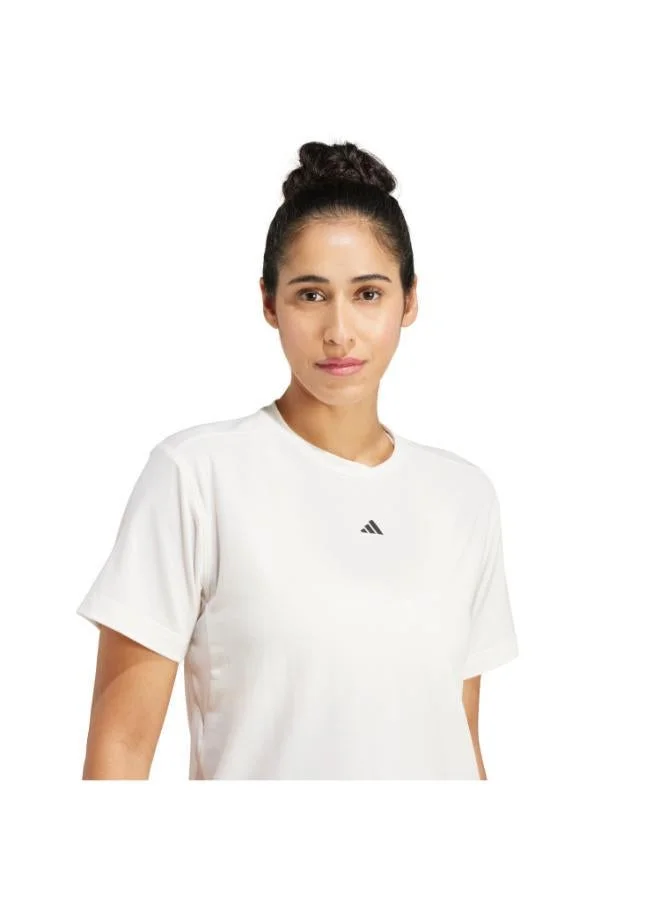 Adidas CWHITE PrimeLift Back-Cutout 3-Stripes T-Shirt for Women | Best Price UAE