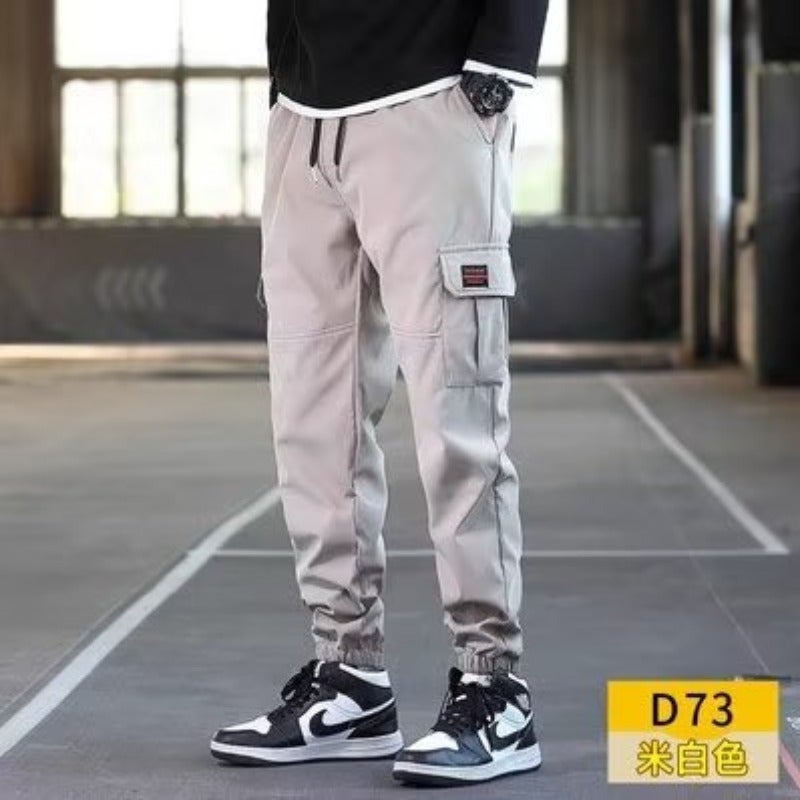 Vintage Cargo Pants Men Summer Lightweight Loose Fit Beige overalls - Image 1