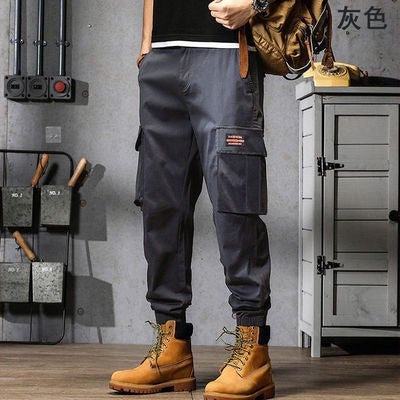 Vintage Cargo Pants Men Summer Lightweight Loose Fit Beige overalls - Image 3