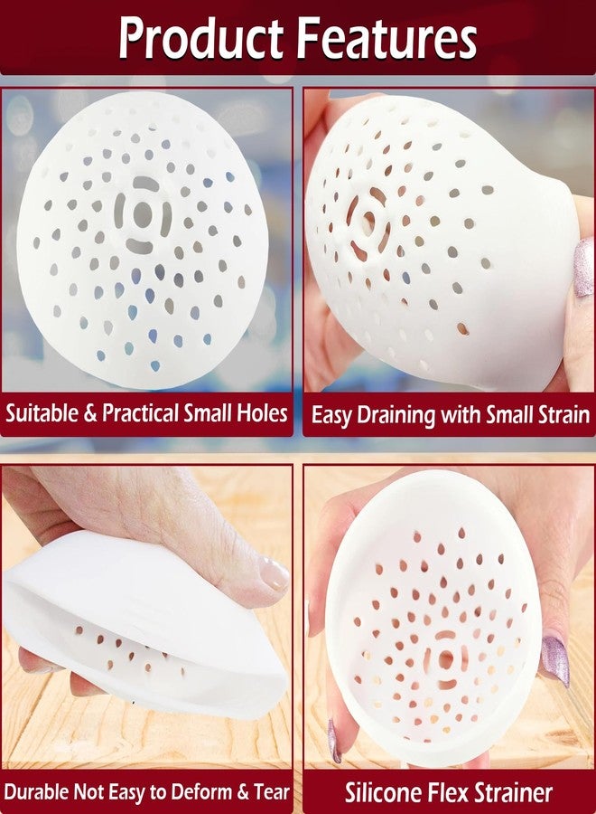 هوم-إكس مصفاة علب سيليكون من هوم-إكس - مصفاة مرنة تناسب أحجامًا مختلفة من العلب - مصفاة لتجفيف الفواكه والفاصوليا والخضراوات المعلبة - مصفاة صغيرة للعلب - أبيض - Image 4