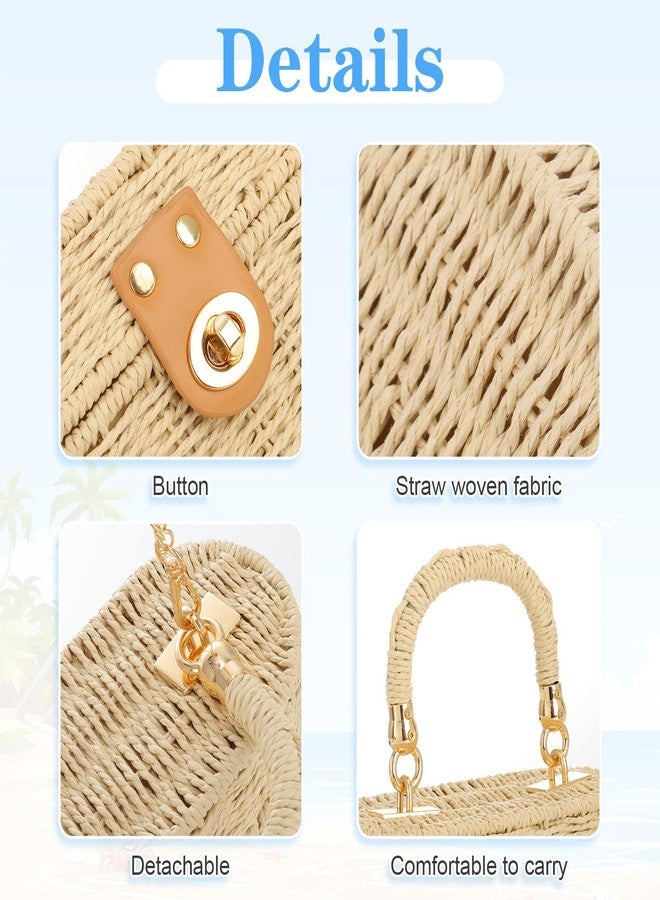 KUANG! Handwoven Basket Straw Purse for Women Woven Straw Rattan Shoulder Bag Vintage Beach Tote Bag - Image 5