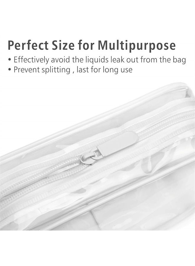 Packism Clear Toiletry Bag, 3 Pack TSA Approved Quart Size Travel Makeup Cosmetic Bag for Women Men, Carry on Airport Airline Compliant Bag, White - Image 4