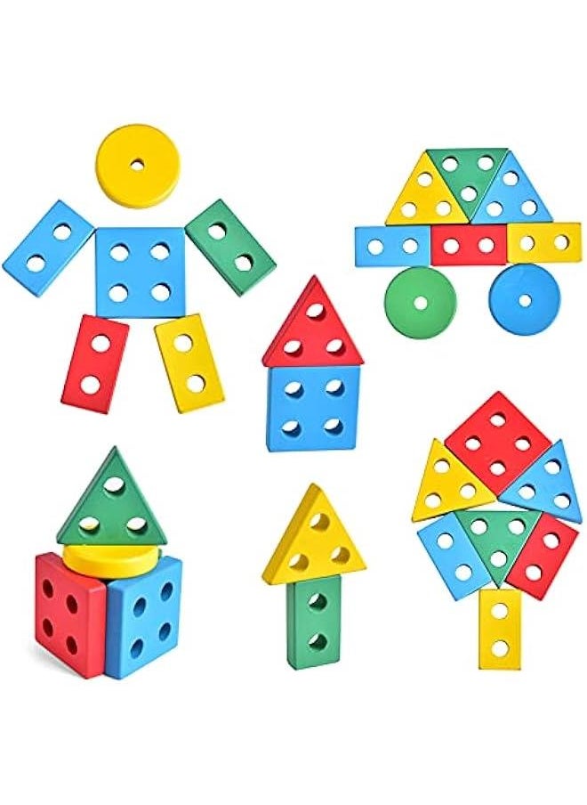 Stacking Train, Shape Sorter Wooden Toys(23 pcs), Sorting & Stacking Toys for Toddler 3, Montessori Toys for 3 Year Old Boy Girl Gifts, Kids Wooden Train Toy  - Image 2