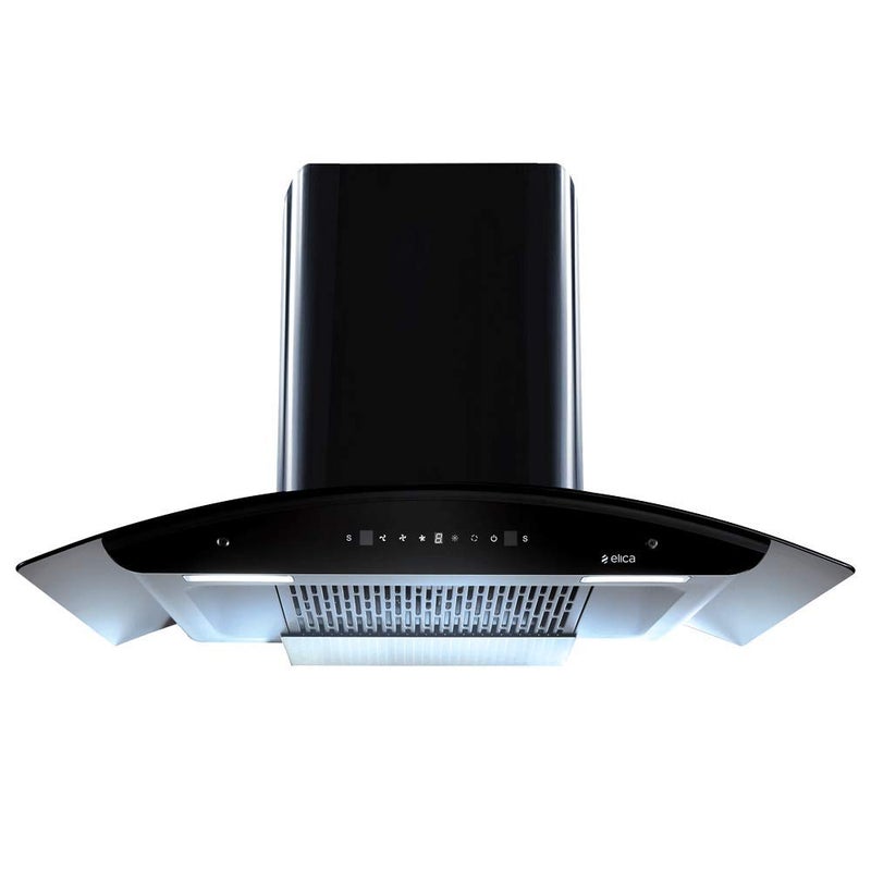 Elica Elica 90cm 1600 m3hr Filterless Autoclean Kitchen Chimney with 15 Years Warranty WD TFL HAC 90 MS NERO Black Touch Motion Sensor Control Free Installation Kit  - Image 1