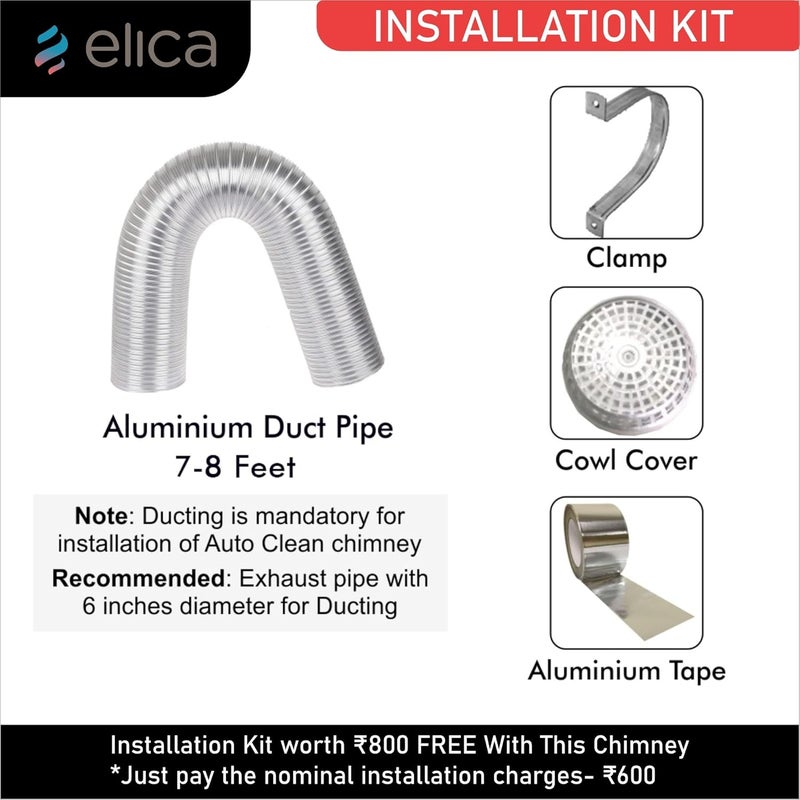 Elica Elica 90cm 1600 m3hr Filterless Autoclean Kitchen Chimney with 15 Years Warranty WD TFL HAC 90 MS NERO Black Touch Motion Sensor Control Free Installation Kit  - Image 3