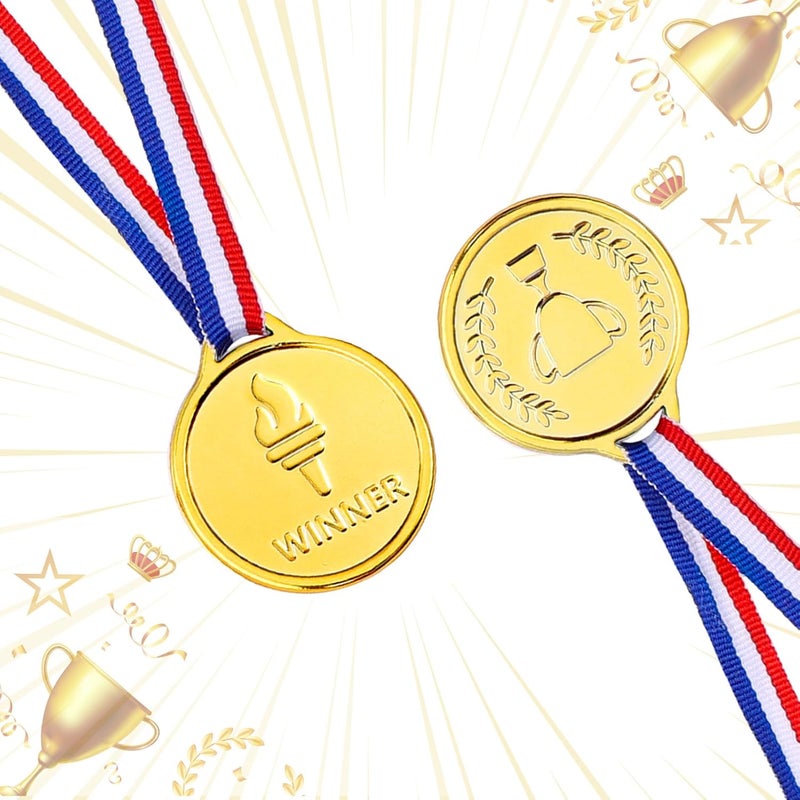 Caydo Gold Medals for Kids, Plastic Medals for Awards Winner Award Medals for Children's Game Prizes, School Sports Games, Competitions, Family Gatherings(24PCS/100PCS) - Image 5