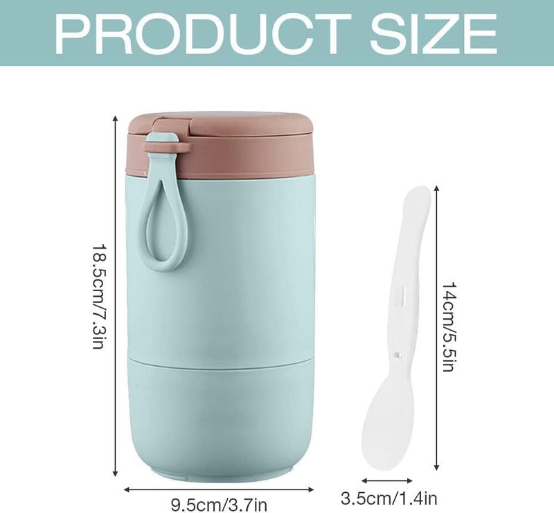 Wosta Lunch Box, Yogurt Container With Lid, Leak Proof Stainless Steel Cups With Lids And Reusable Plastic Spoon,Overnight Oats Containers With Lid, Dishwasher Freezer Safe. (Blue, 730 Ml) - Image 2