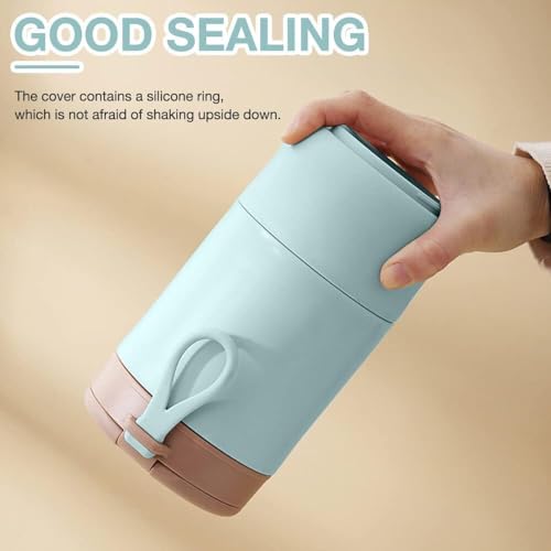Wosta Lunch Box, Yogurt Container With Lid, Leak Proof Stainless Steel Cups With Lids And Reusable Plastic Spoon,Overnight Oats Containers With Lid, Dishwasher Freezer Safe. (Blue, 730 Ml) - Image 4