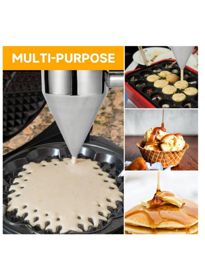 1200 ML Oil Bucket with Holder Stainless Steel Funnel Dispenser Cupcake Pancake Batter Octopus Ball Kitchen Baking Tool - Image 5