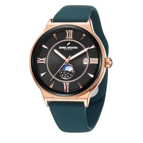 Daniel Hechter Paris Trocadero Collection Round Dial Watch for Men with Roman Indices, Stylish Silicone Strap, Water Resistant & Quartz Movement-DHM1012 - Image 1