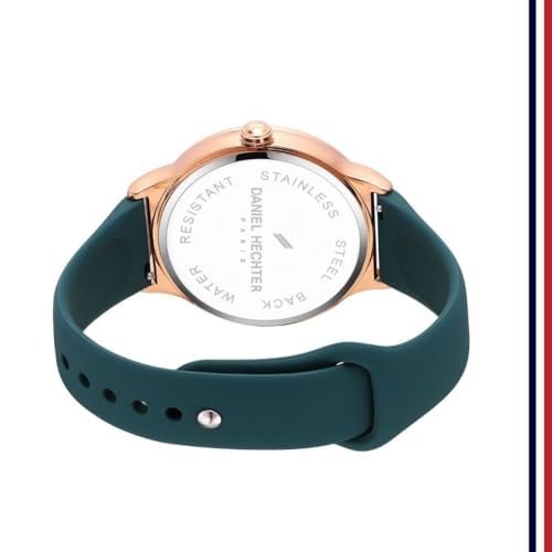 Daniel Hechter Paris Trocadero Collection Round Dial Watch for Men with Roman Indices, Stylish Silicone Strap, Water Resistant & Quartz Movement-DHM1012 - Image 5