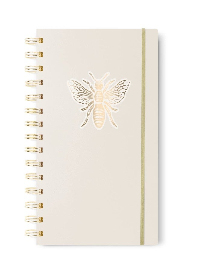 Dashleigh Gold Foil Bee Spiral Journal, 7x9 inch, Dot Grid - Image 1