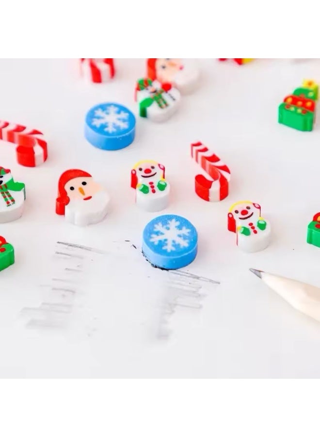 استيكة كريسماس ممحتة بابا نويل سانتا متعدد الالوان عدد 10 اشكال عيد الميلاد - Image 2