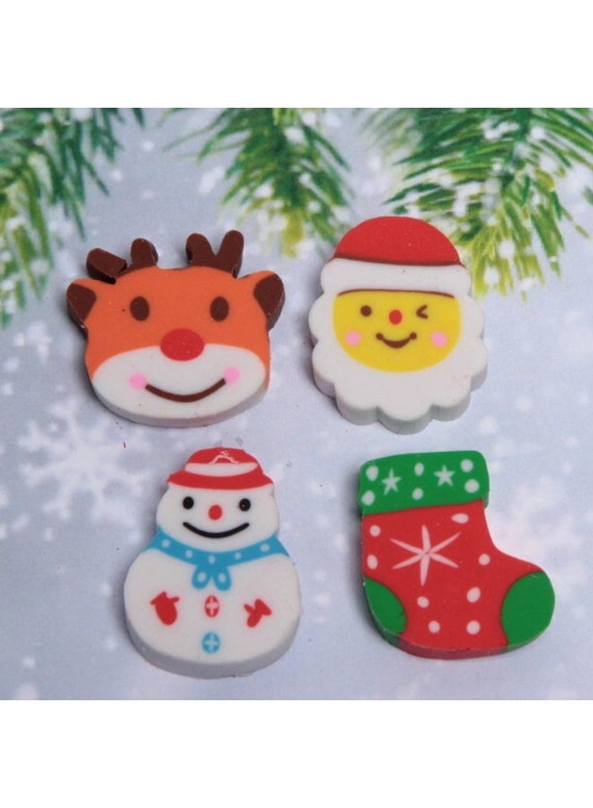 استيكة كريسماس ممحتة بابا نويل سانتا متعدد الالوان عدد 10 اشكال عيد الميلاد - Image 3