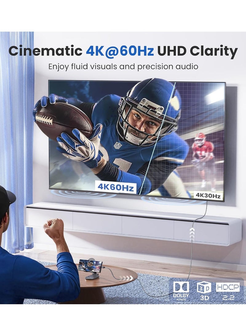 Apple MFi Certified USB-C to HDMI Cable, 4K 60Hz, Gold-Plated, Aluminum HDR Type-C to HDMI 2.0  Cord - Image 2