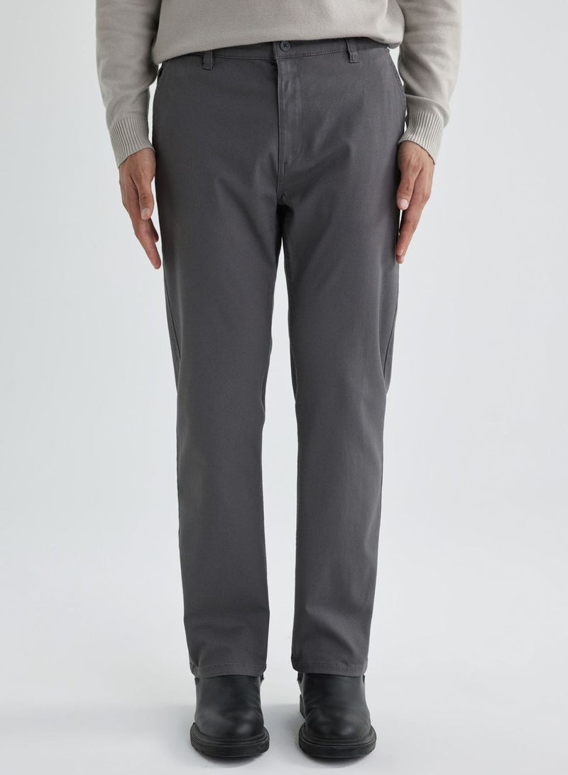 DeFacto Regular Fit Zipper Pocket Gabardine Chino Pants  - Image 1
