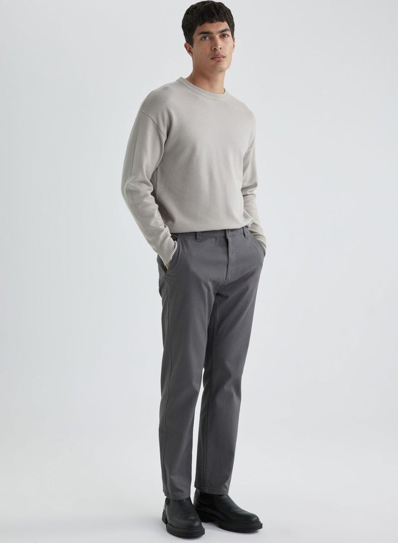DeFacto Regular Fit Zipper Pocket Gabardine Chino Pants  - Image 3