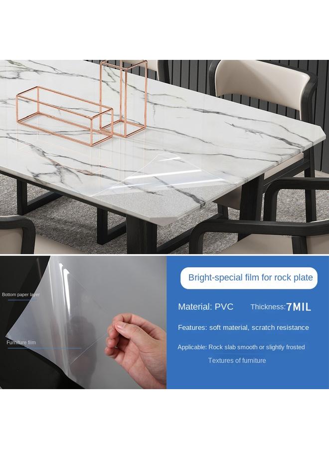 Bluejw Rock Plate Dining Table Protective Film High Temperature Resistant Marble Desktop Coffee Table Table Quartz Stone Table Furniture Transparent Film - Image 1