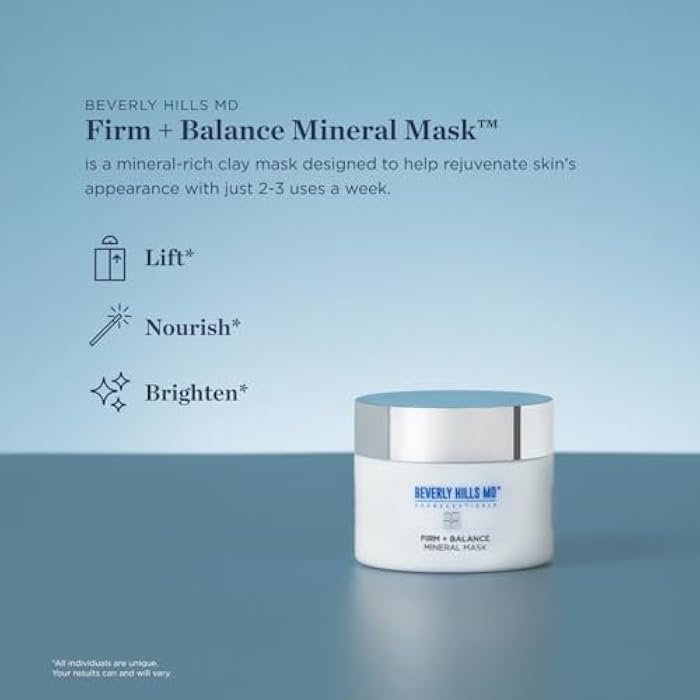 Beverly Hills MD Firm + Balance Mineral Mask for Aging Skin- Exfoliating Clay Mask for Evening Complexion- Lift, Firm, Tighten Skin w/Pineapple & Papaya Enzymes, Tripeptides, Kakadu Plum - Image 2