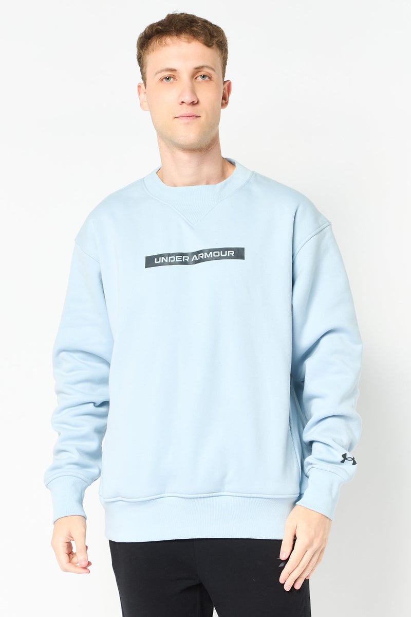 UNDER ARMOUR Men Loose Fit Long Sleeve Outdoor Sweatshirt, Light Blue - Image 1