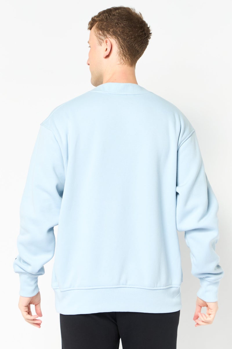 UNDER ARMOUR Men Loose Fit Long Sleeve Outdoor Sweatshirt, Light Blue - Image 4