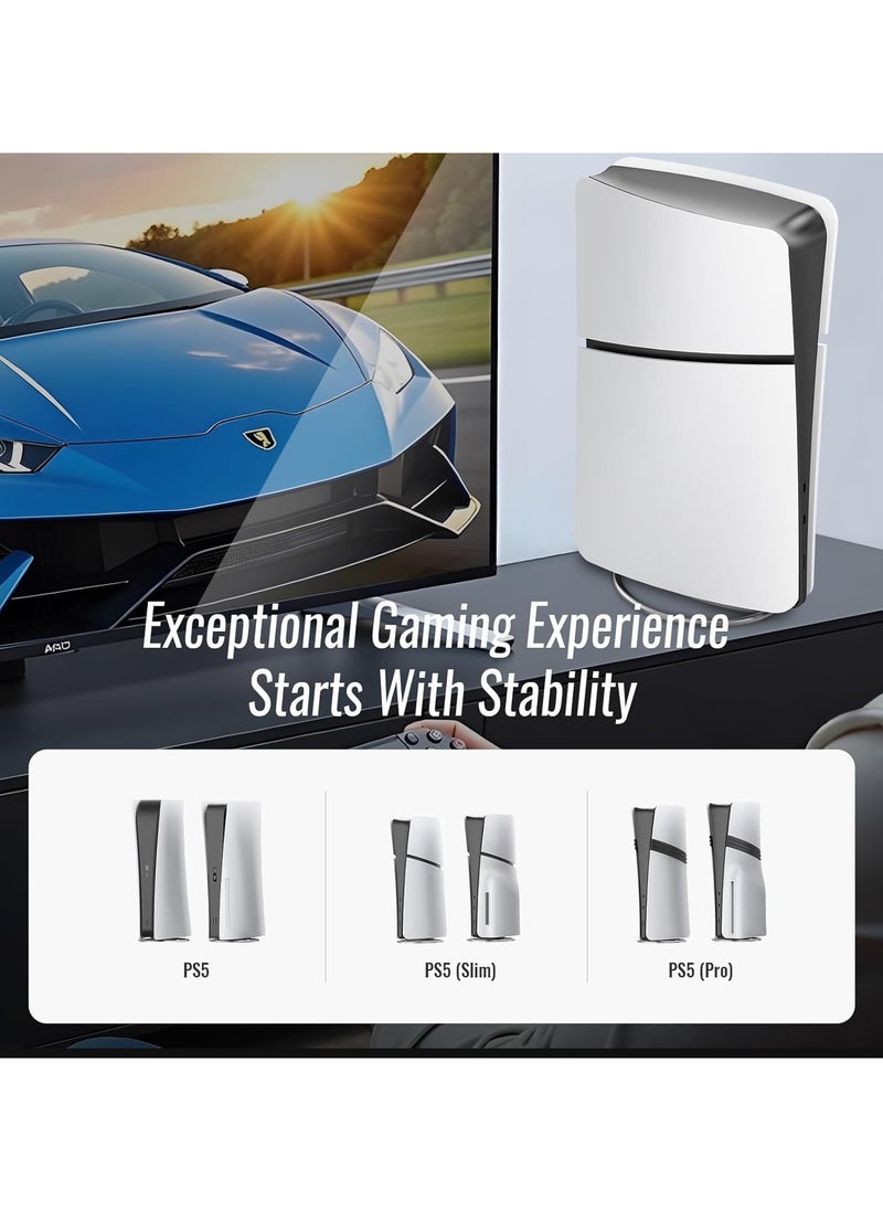 اكسيسن - حامل عمودي لجهاز PS5 PRO / PlayStation 5 / PS5 Slim، حامل قاعدة غير قابل للانزلاق مع برغي، ملحقات متوافقة مع وحدة التحكم PS5 / PS5 Pro / PS5 Slim - Image 1