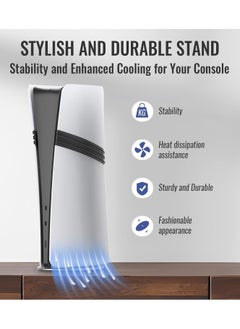XICEN Vertical Stand For PS5 PRO / PlayStation 5 / PS5 Slim, Non-Slip Base Stand Replacement with Screw, Accessories Compatible with  PS5 Console / PS5 Pro /PS5 slim  - Image 2