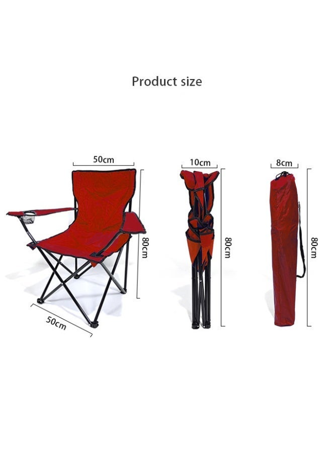 Home Smart Folding Comfortable Camping Chair, Standard Camping Chair for Outdoor Beach Parties, BBQs, Desert Camping and More Activities (1pc Blue, 1pc red) - Image 2