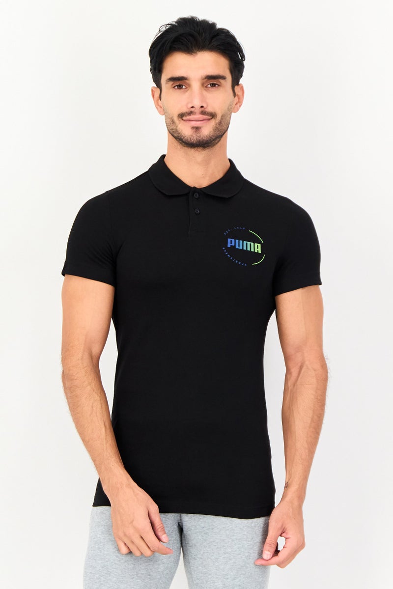 PUMA Men Slim  Fit Short Sleeve Outdoor Polo Shirt, Black - Image 1