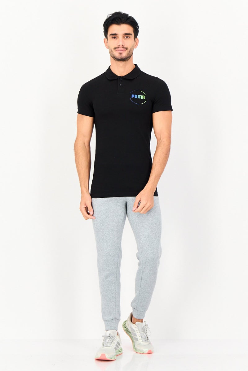 PUMA Men Slim  Fit Short Sleeve Outdoor Polo Shirt, Black - Image 3