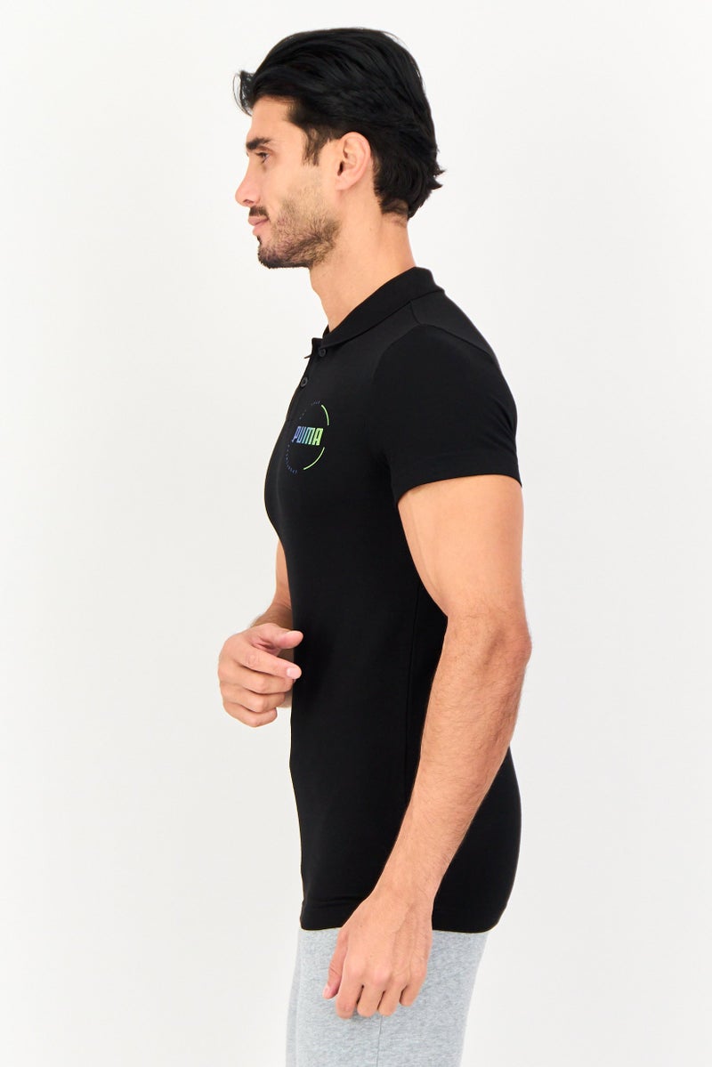 PUMA Men Slim  Fit Short Sleeve Outdoor Polo Shirt, Black - Image 4