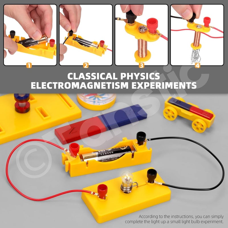 Tanstic 53pcs Science Magnet Kit: Physics Electromagnet Experiment Set - Electricity & Magnetism Science Kit for Students & Adults - Image 5