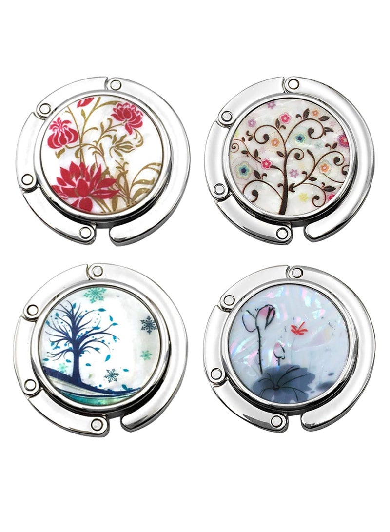 Excefore Handbag Hangers,Set of 4 Purse Hook for Table Handbag Storage Folding Decor Table Hook,Women's Bag Handbag Hanger Holder Mixed Color,1.77x3.54in - Image 1