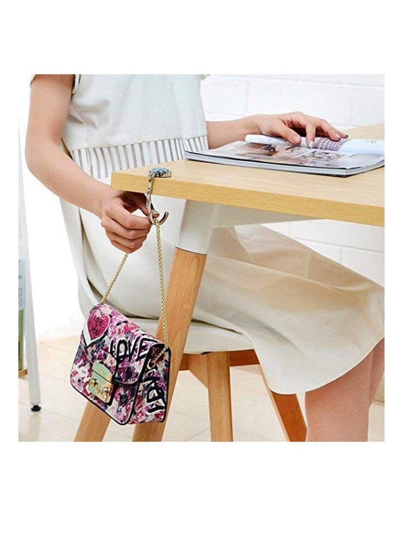 Excefore Handbag Hangers,Set of 4 Purse Hook for Table Handbag Storage Folding Decor Table Hook,Women's Bag Handbag Hanger Holder Mixed Color,1.77x3.54in - Image 4