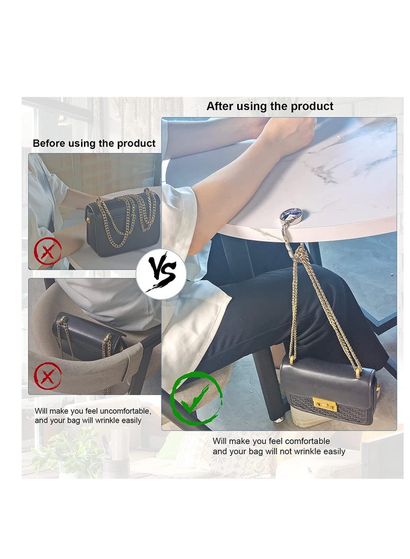 Excefore Handbag Hangers,Set of 4 Purse Hook for Table Handbag Storage Folding Decor Table Hook,Women's Bag Handbag Hanger Holder Mixed Color,1.77x3.54in - Image 3