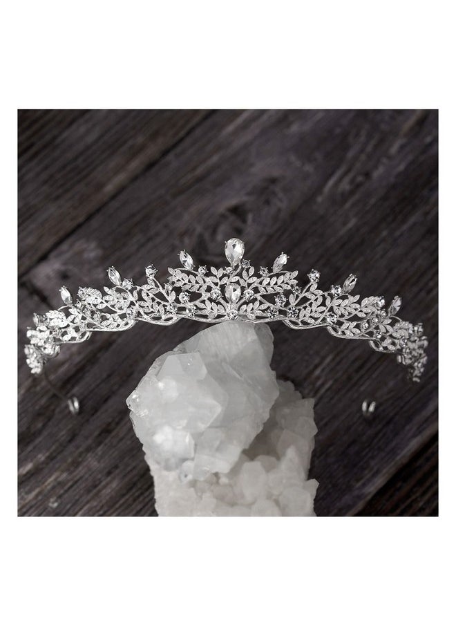 SWEETV SWEETV Silver Tiara Crown for Women,Princess Tiaras for Girls,Crystal Retro Hair Accessories for Wedding Birthday Prom Pageant Quinceanera  - Image 5