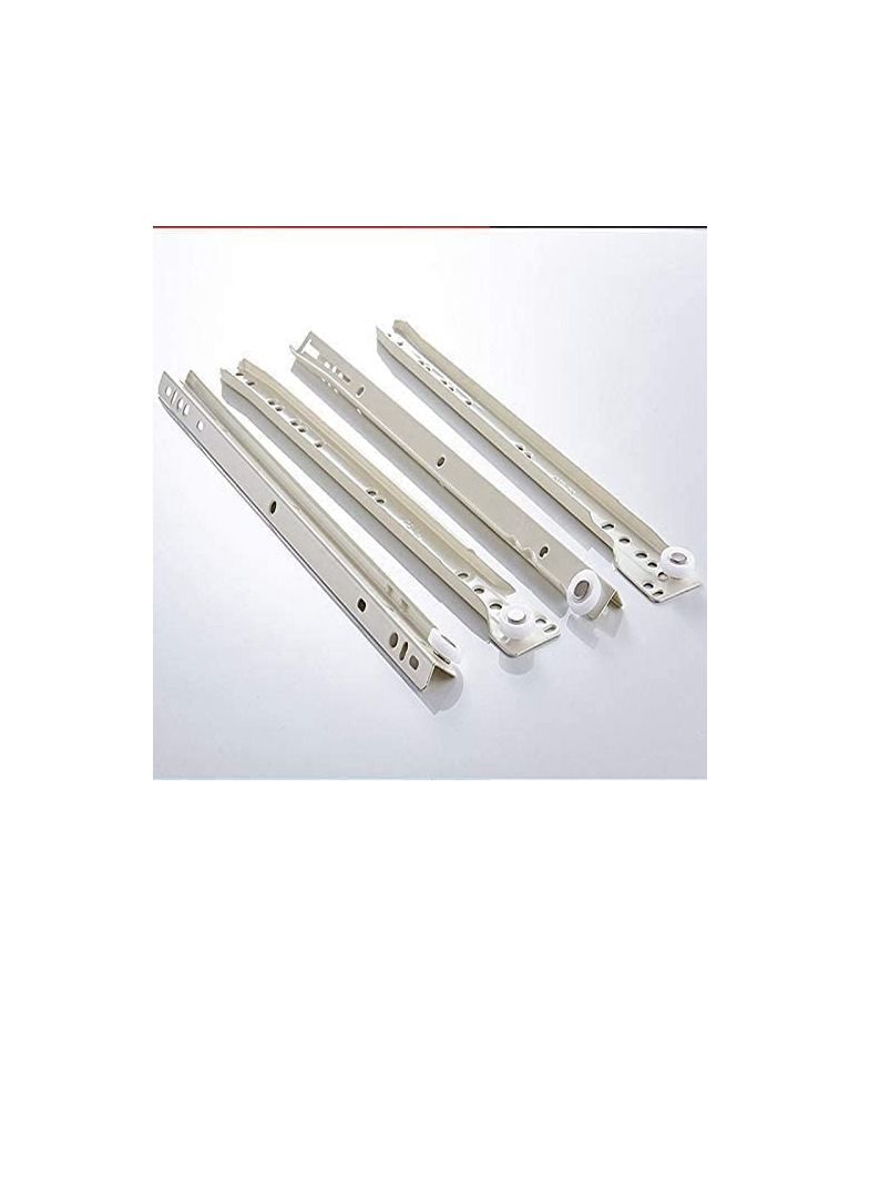 Robustline Roller Wheel Cabinet Drawer Keyboard Slide Glide Runner 2 Pairs (1.0mm Thickness), Heavy duty drawer slides (18") - Image 2