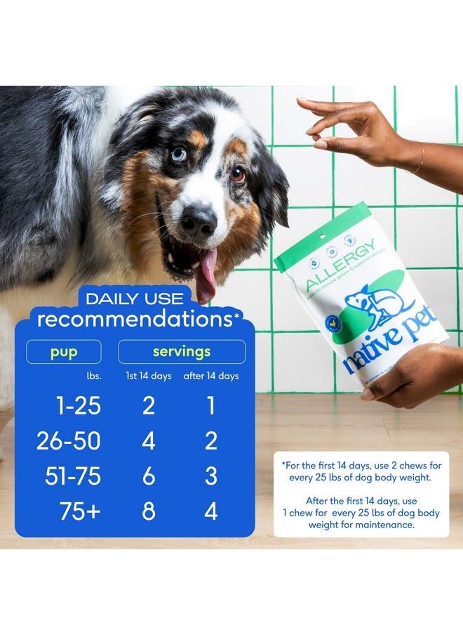 native pet - Native Pet Dog Allergy Chews - Dog Itchy Skin Treatment - Anti Itch for Dogs - Dog Allergy Relief - Itch Relief & Allergy Relief for Dogs Itching - Dog Probiotics for Itchy Skin - 30 Chews - Image 1